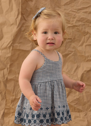 Model Wearing Rylee & Cru Zenni Set || Marine Gingham