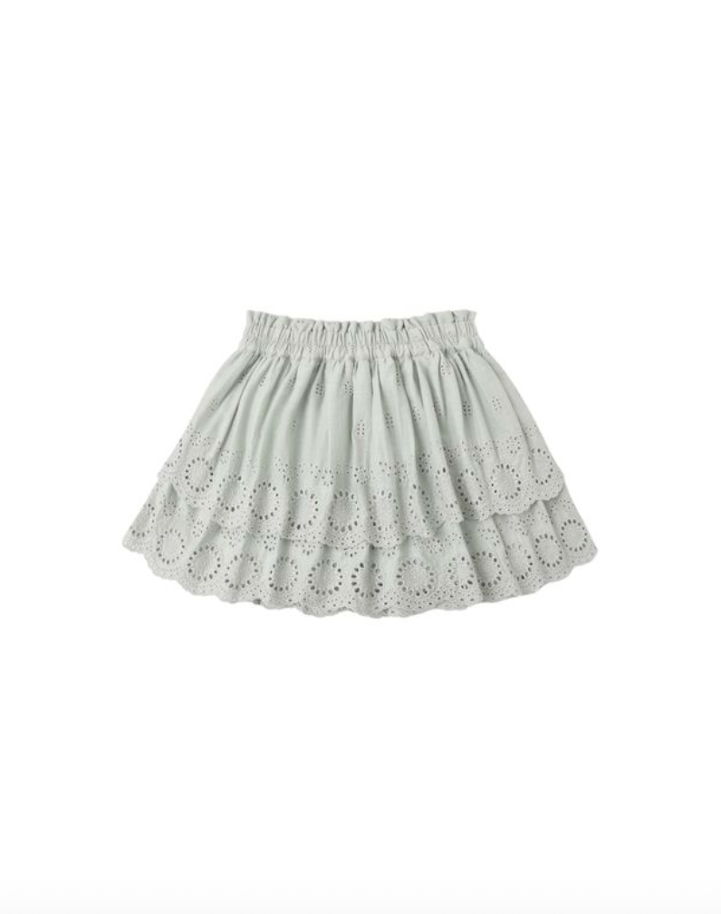 Rylee & Cru Rose Mini Skirt || Seafoam