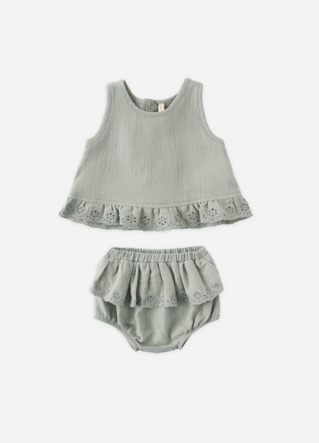 Ruffled Tulip Top + Bloomer Set || Sage
