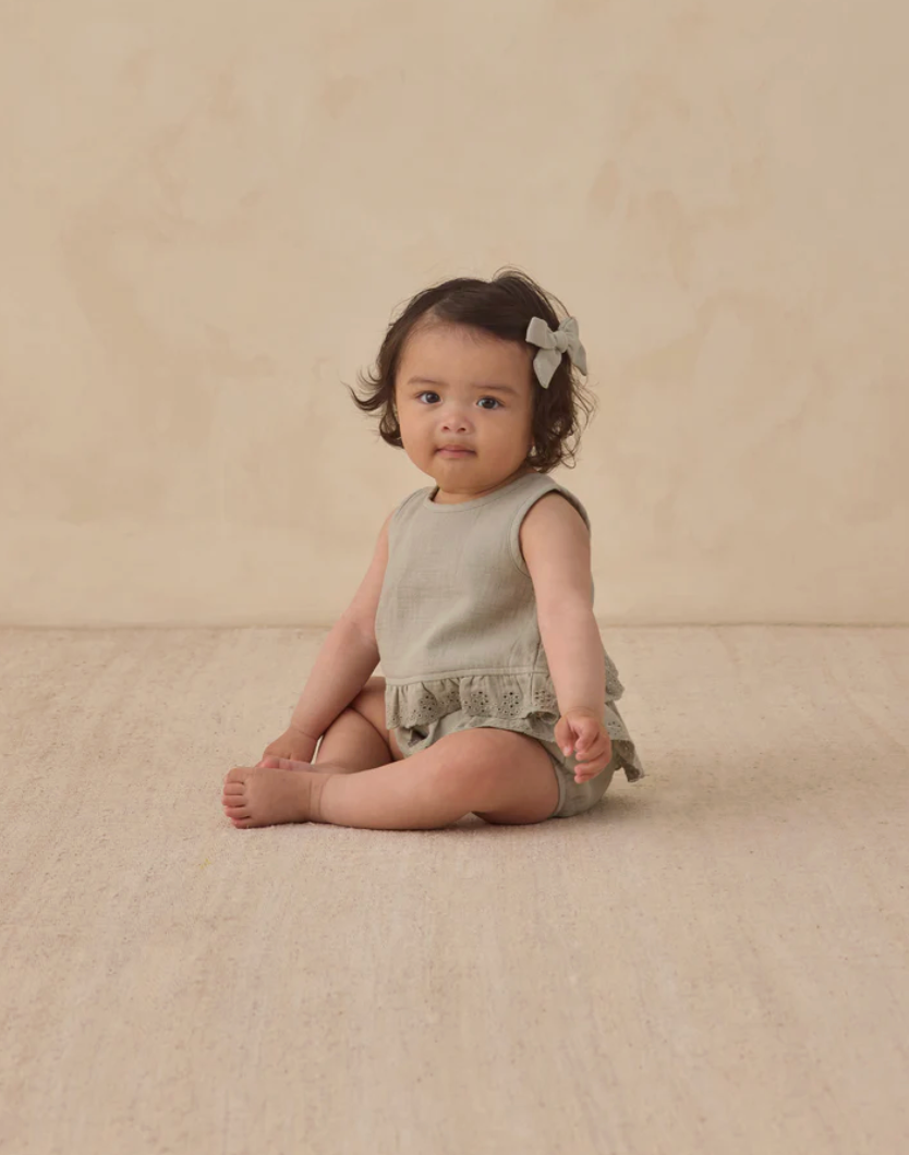Ruffled Tulip Top + Bloomer Set || Sage