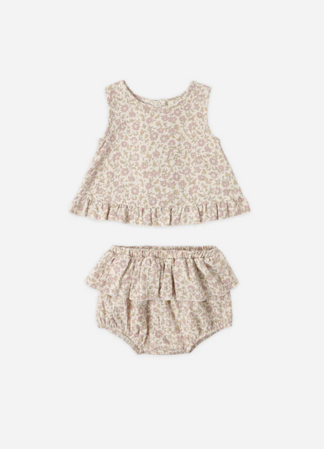 Ruffled Tulip Top + Bloomer Set || Dahlia