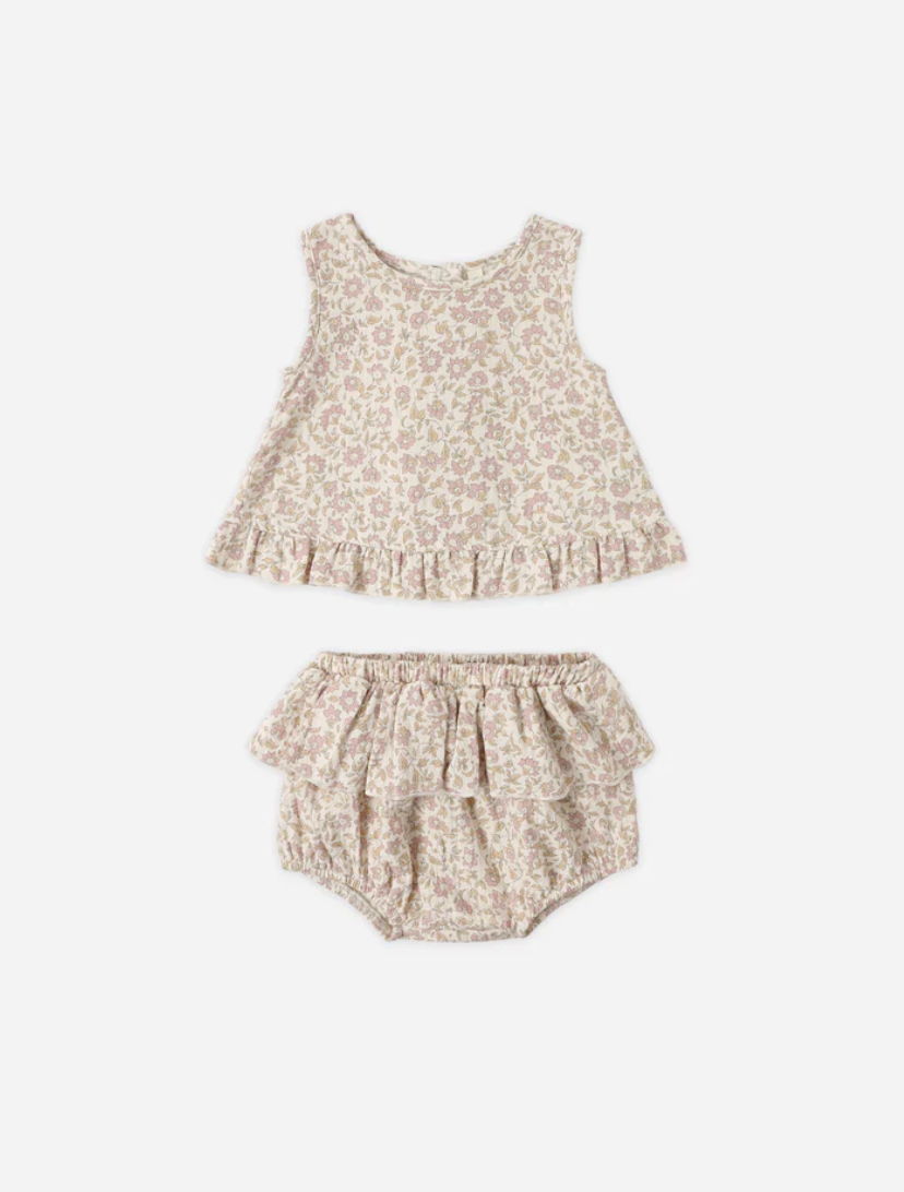 Ruffled Tulip Top + Bloomer Set || Dahlia