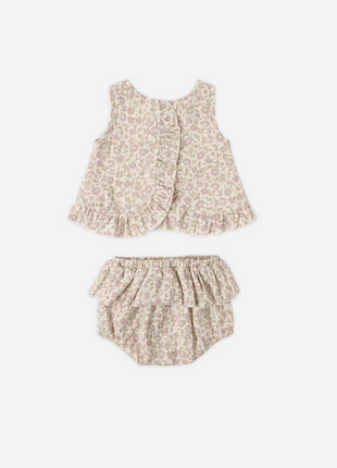 Ruffled Tulip Top + Bloomer Set || Dahlia