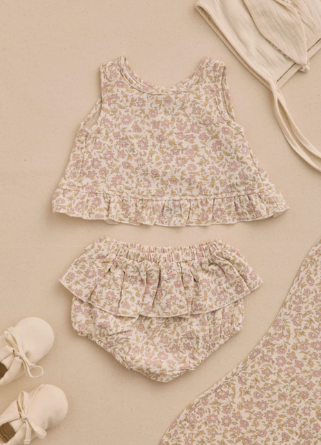 Ruffled Tulip Top + Bloomer Set || Dahlia