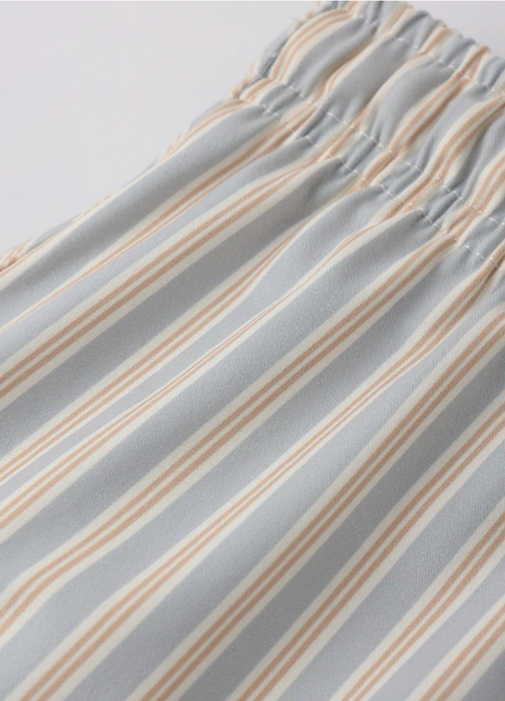 Boys Swim Short || Blue + Butterscotch Stripe