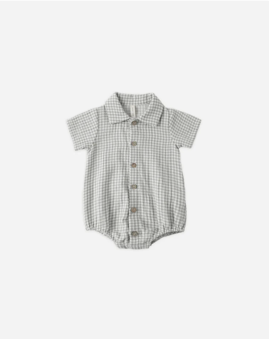 Matteo Romper || Sage Gingham
