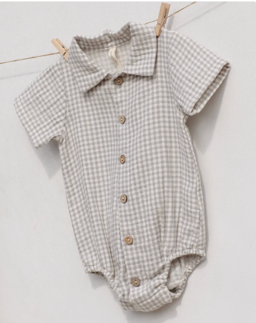 Matteo Romper || Sage Gingham