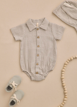Matteo Romper || Sage Gingham