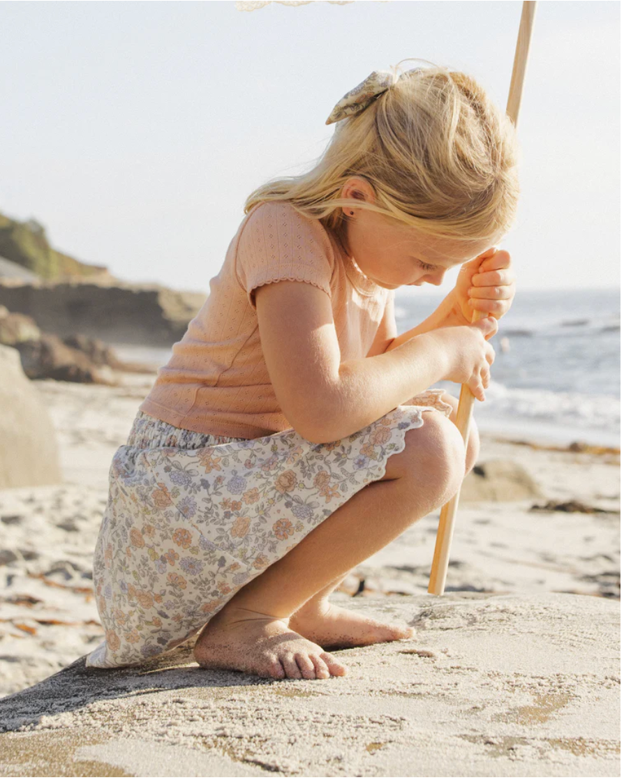 Smocked V Mini Skirt || Bloom