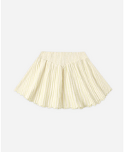Smocked V Mini Skirt || Citron Stripe