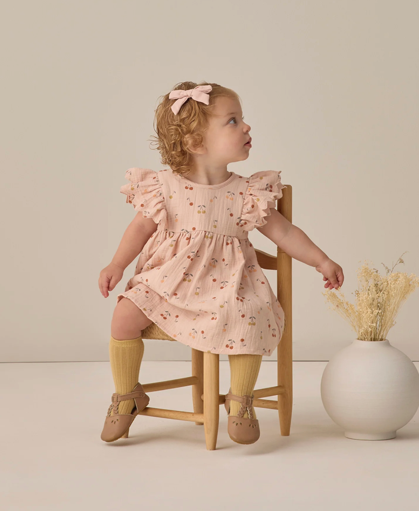 Model Wearing Quincy Mae Alina Dress || Cherries