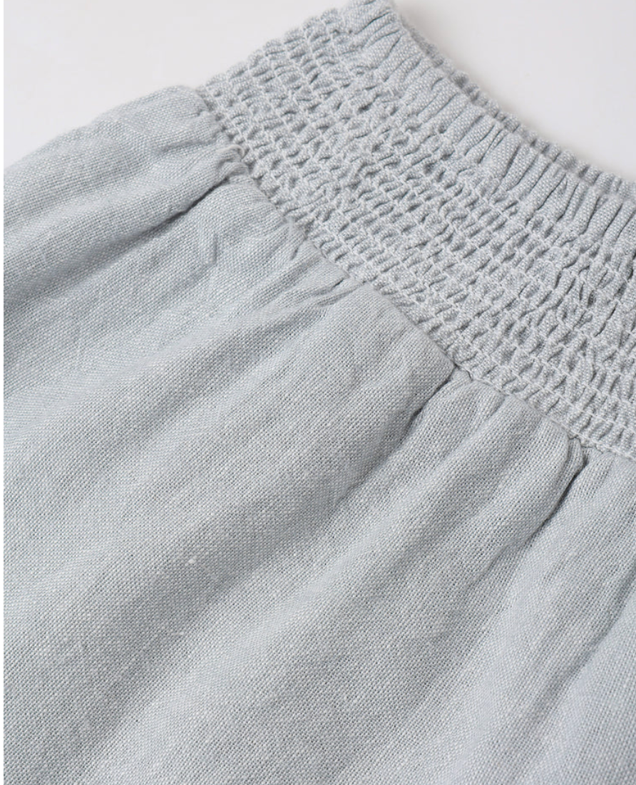 Wrap Ruffle Skirt || Heathered Light Blue