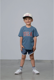 USA Elevated Tee - Worn Indigo
