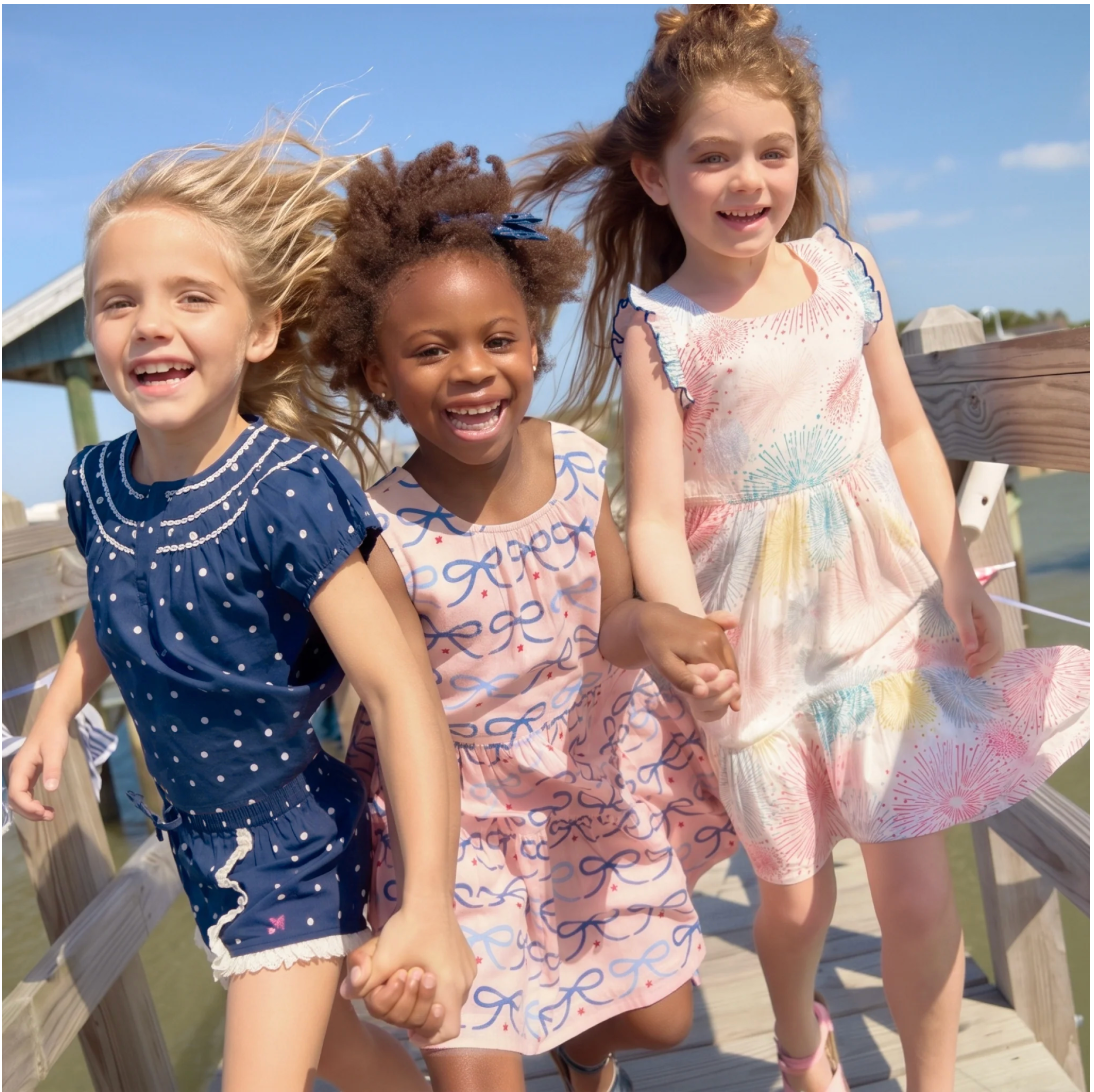Eloise Dress - Pink Bows