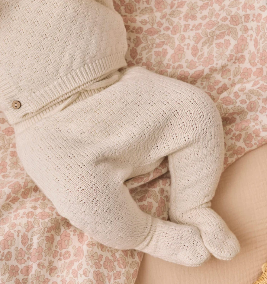 Knit Wrap Top + Pant Set || Natural