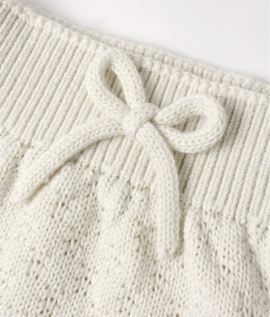 Knit Wrap Top + Pant Set || Natural
