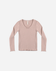 Ribbed Long Sleeve || Rosewood