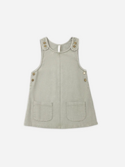 Odette Overall Dress || Dark Sage