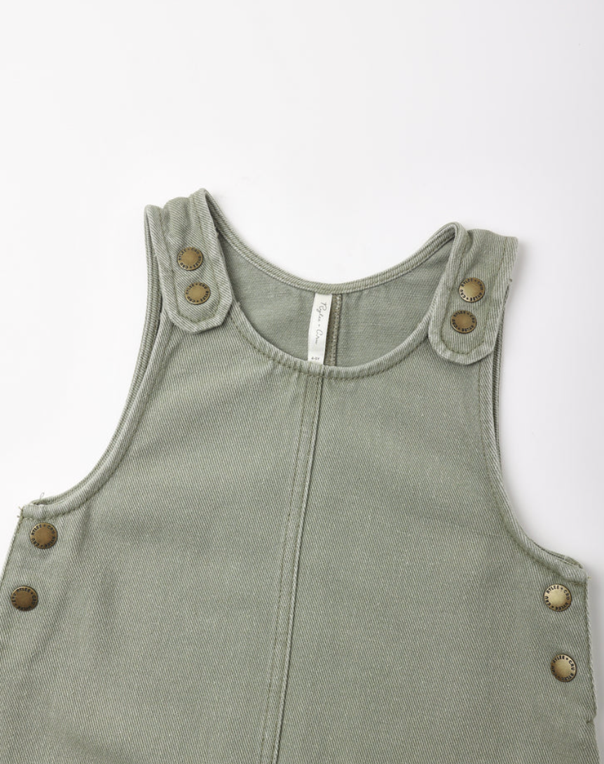 Odette Overall Dress || Dark Sage