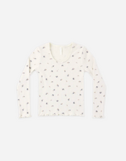 Ribbed Long Sleeve || Natural Ditsy