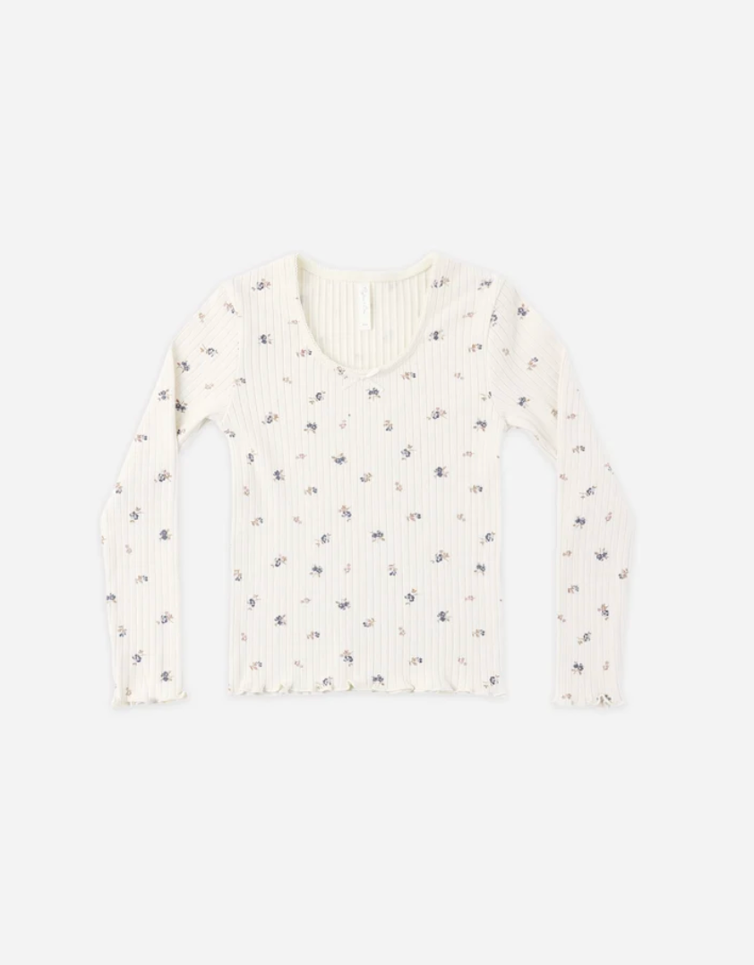 Ribbed Long Sleeve || Natural Ditsy
