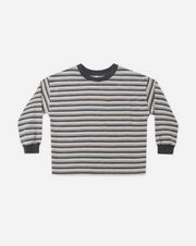 Relaxed Long Sleeve Tee || Blue Stripe