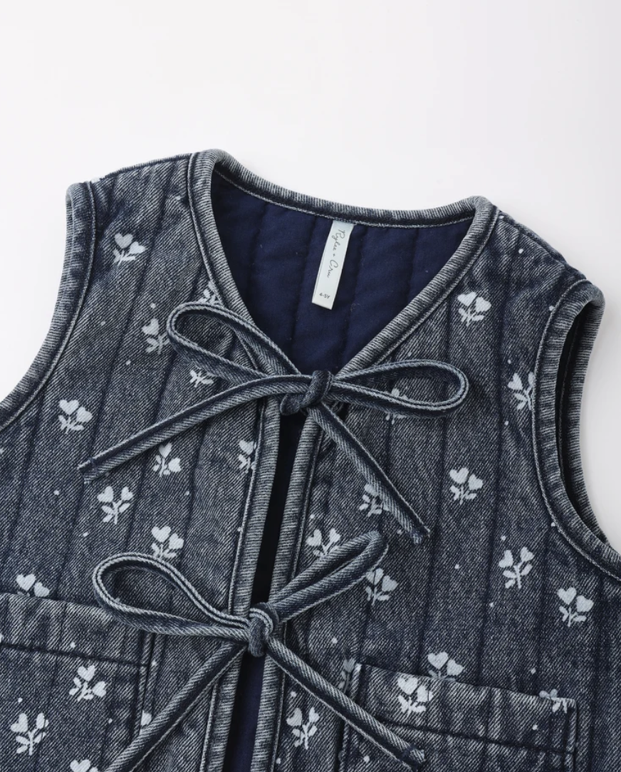 Denim Vest || Heart Ditsy