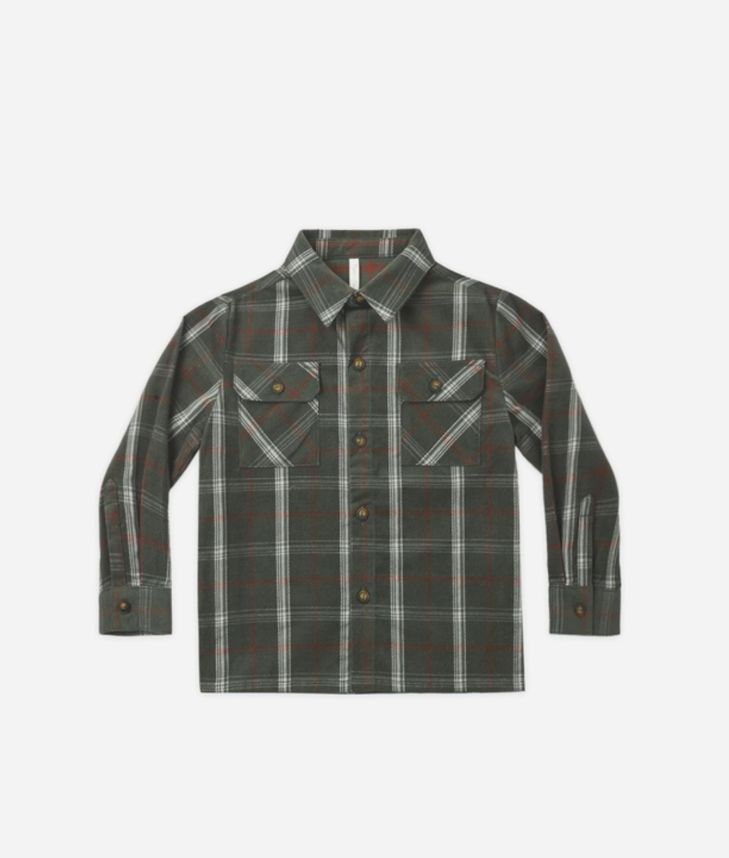 Pocketed Flannel Shirt || Holiday Plaid