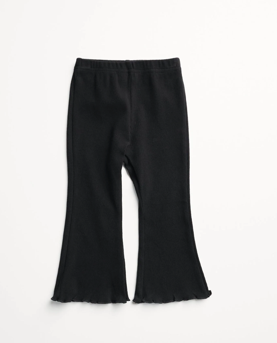Ribbed Flare Pant - Black