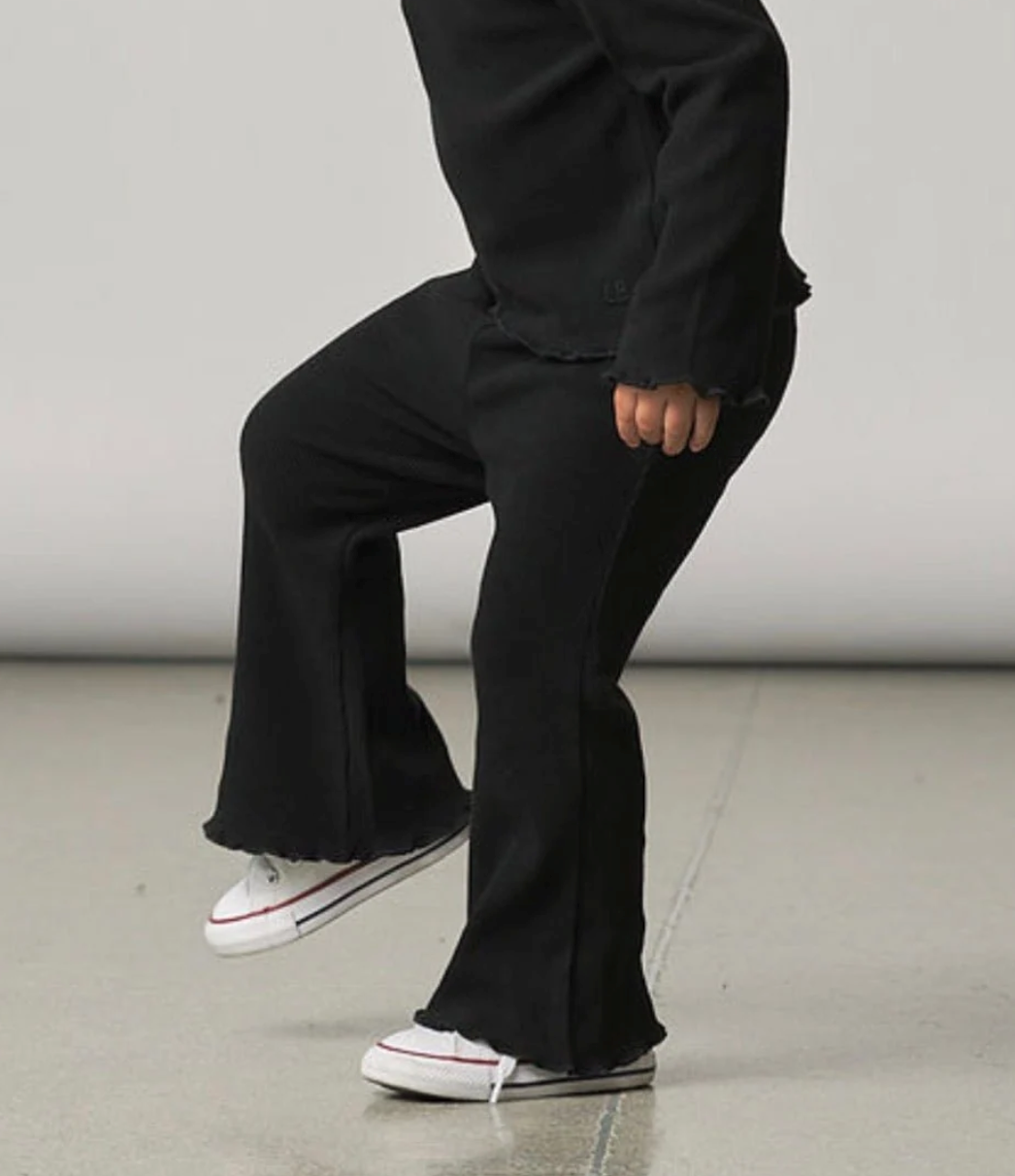 Ribbed Flare Pant - Black