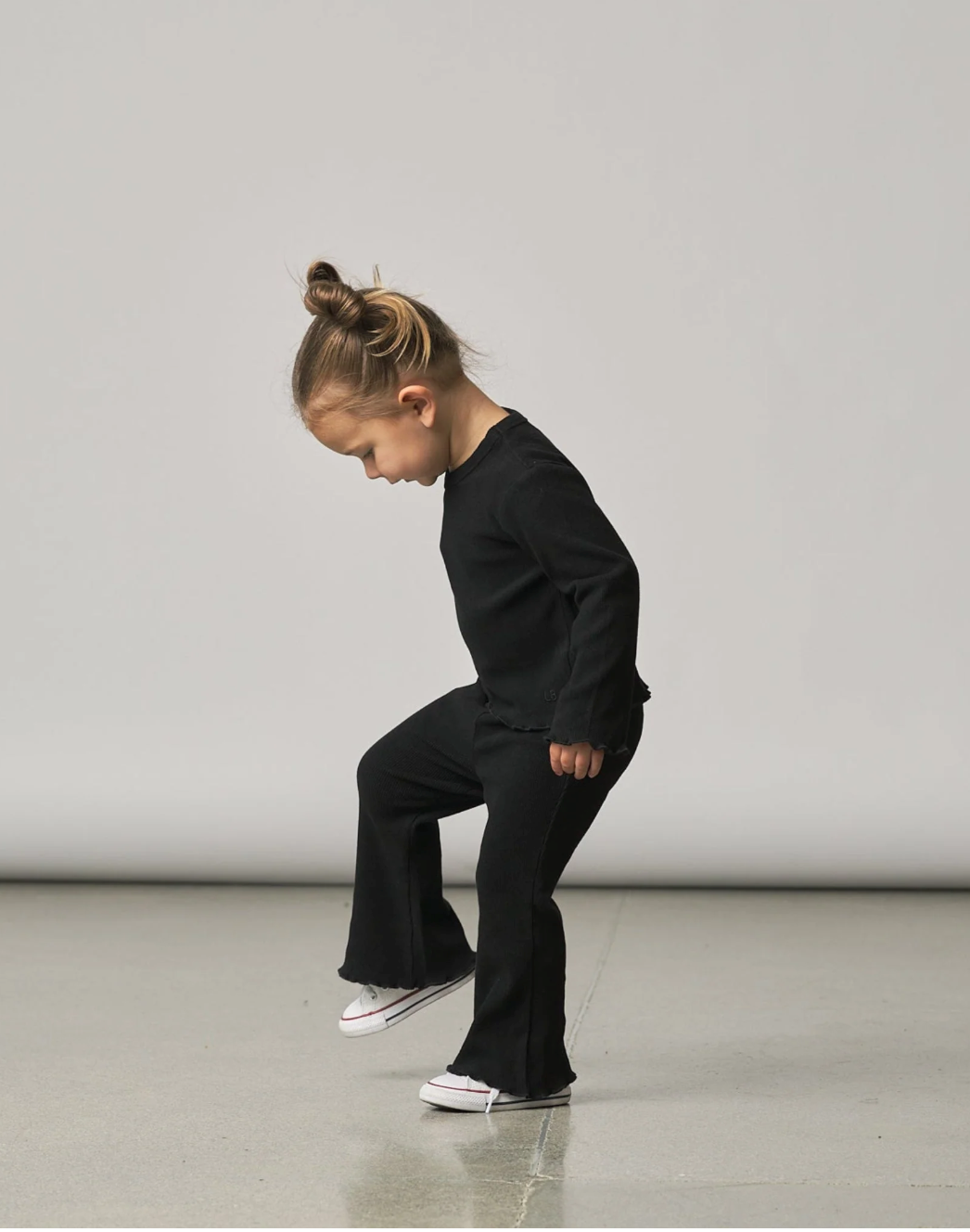 Ribbed Flare Pant - Black