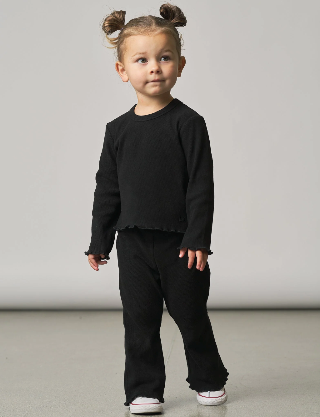 Ribbed Flare Pant - Black
