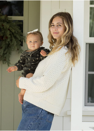 Model Wearing Rylee + Cru Freya Romper || Blossom Embroidery
