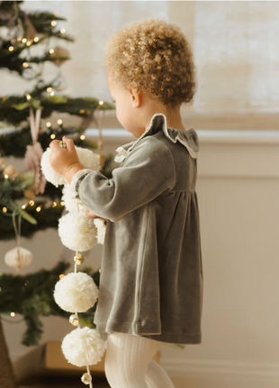 Velour Baby Dress || Forest