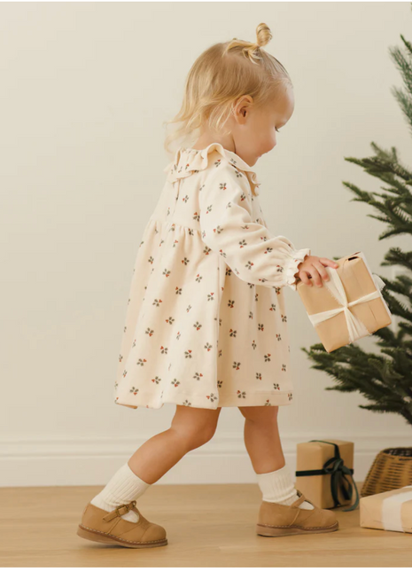 Velour Baby Dress || Holly Berry