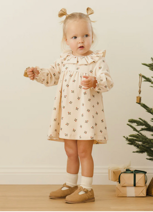 Velour Baby Dress || Holly Berry