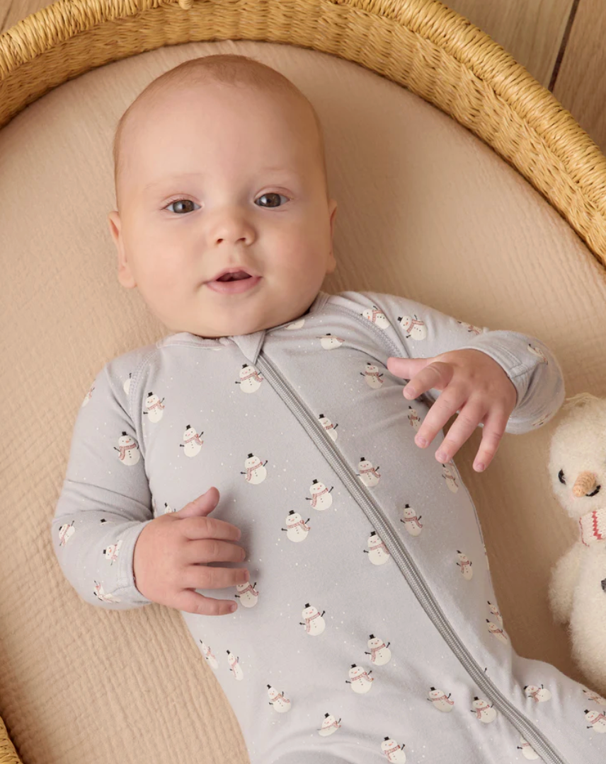 Bamboo Zip Footie || Snowmen