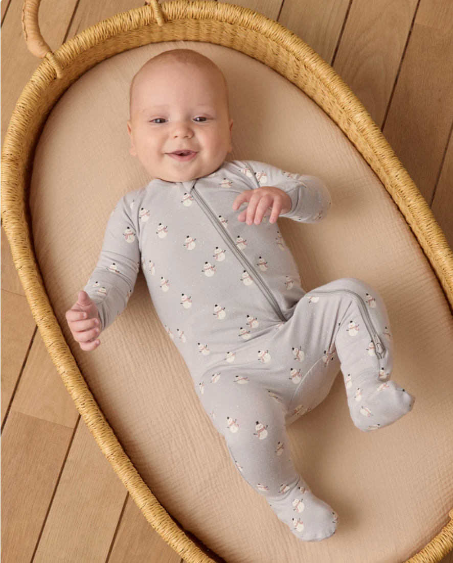 Bamboo Zip Footie || Snowmen