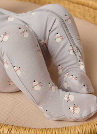 Bamboo Zip Footie || Snowmen