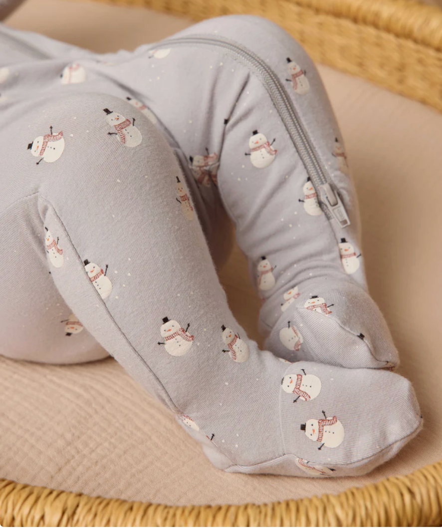 Bamboo Zip Footie || Snowmen