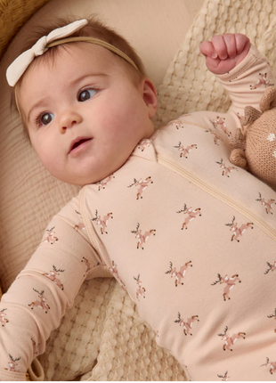 Bamboo Zip Footie || Reindeer