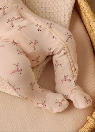 Bamboo Zip Footie || Reindeer