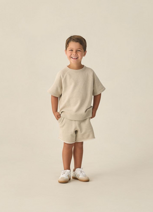 Short Sleeve Swestshirt || Heathered Oatmeal