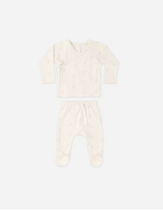 Wrap Top + Footed Pant Set || Bunnies