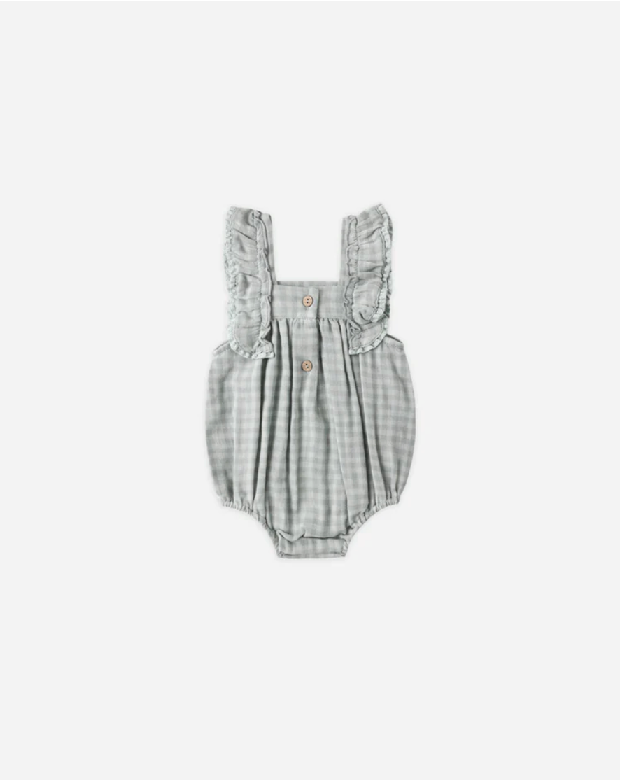Maya Romper || Green Gingham