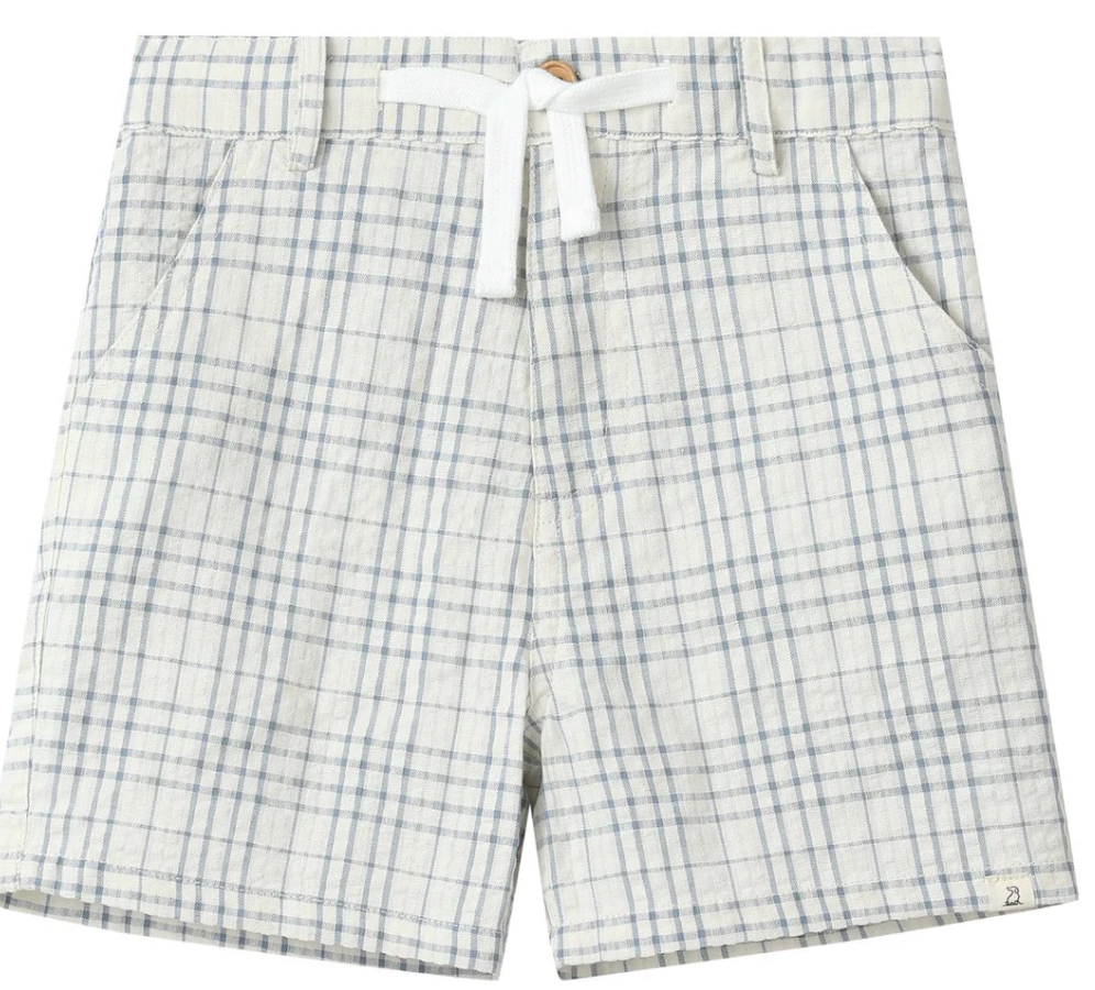 Crew Woven Shorts - Chambray Cream Plaid