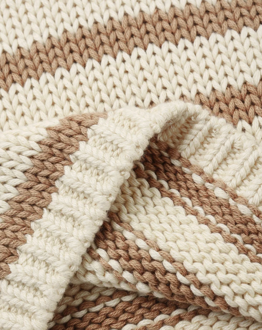 Quincy Mae Rex Sweater || Almond Stripe