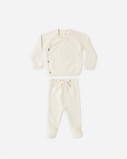 Knit Wrap Top + Pant Set || Natural