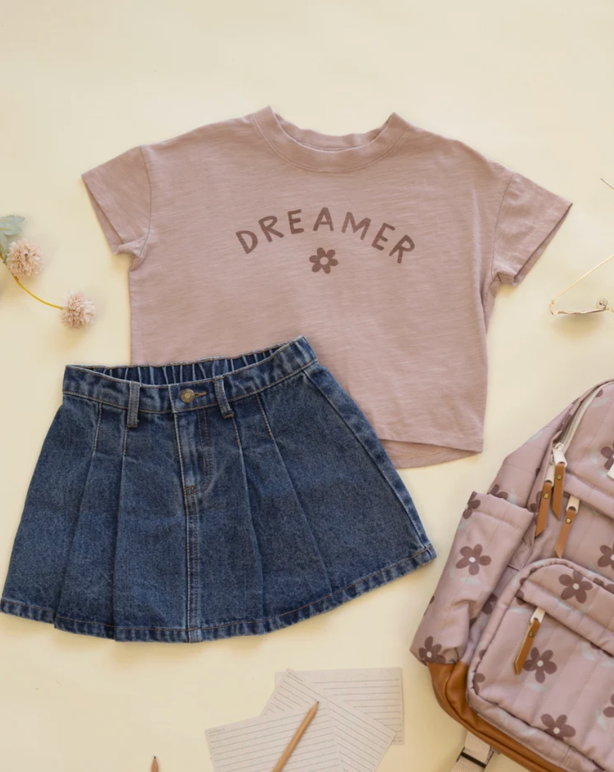 Pleated Denim Skirt || Indigo