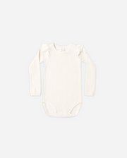 Shoulder Ruffle Bodysuit || Natural